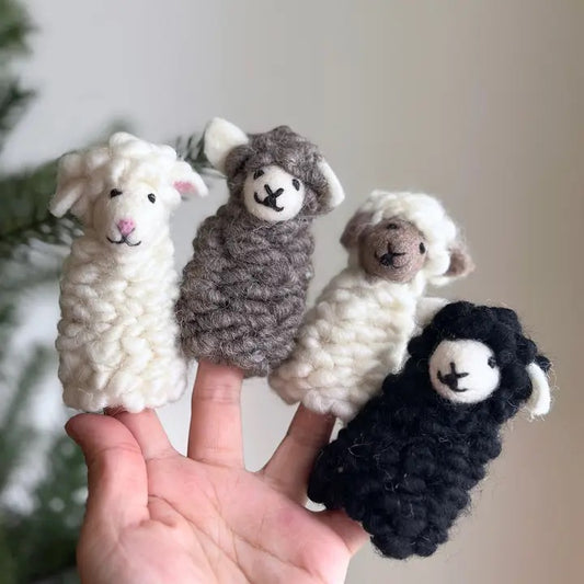 Felt Fluffy Sheep Finger Puppet