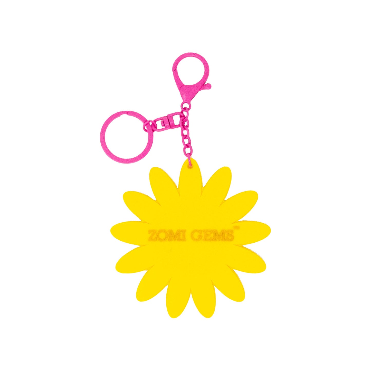Happy Face Smile Flower Handbag Charm, Key Chain
