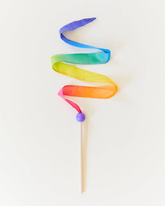 Mini Rainbow Streamers - Silk & Wood Wand