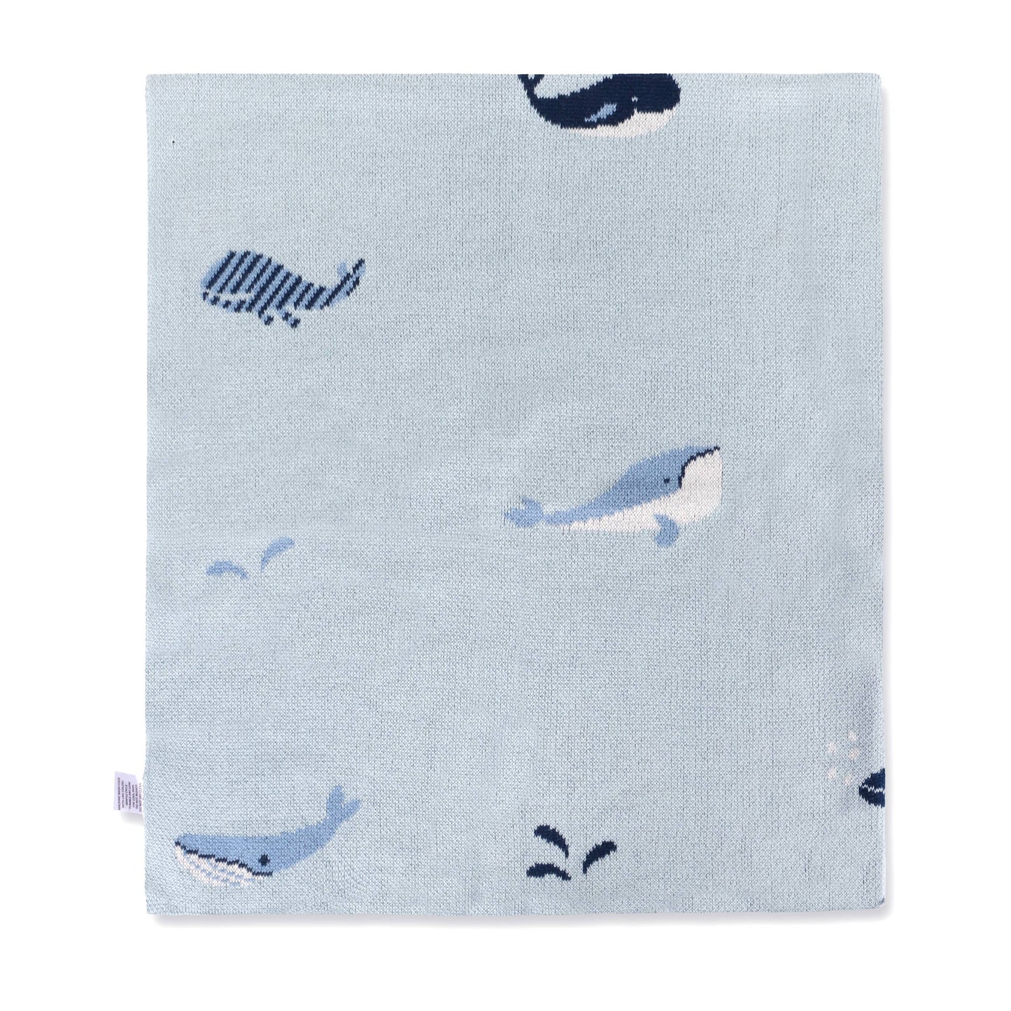 Whales - Organic Cotton Jacquard Sweater Knit Baby Blankets