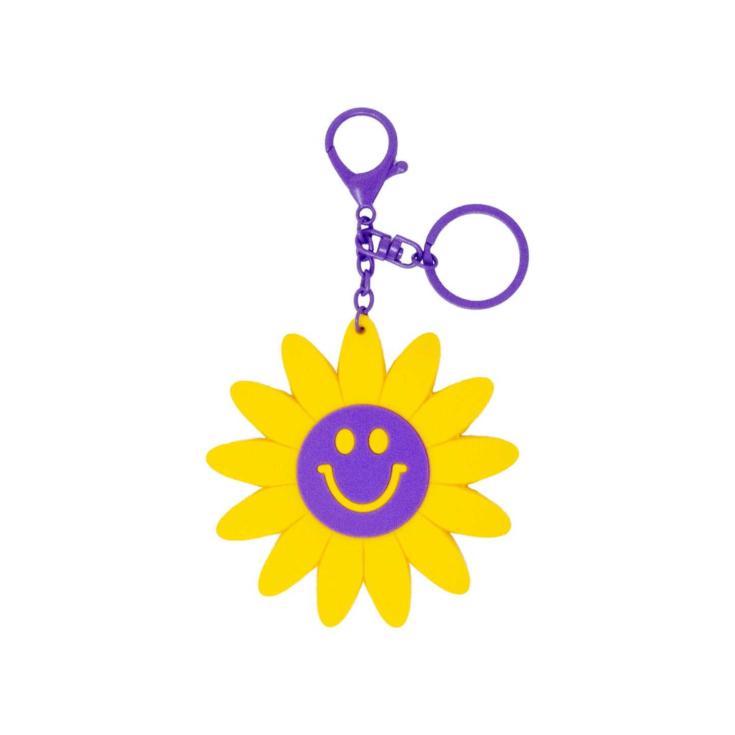 Happy Face Smile Flower Handbag Charm, Key Chain