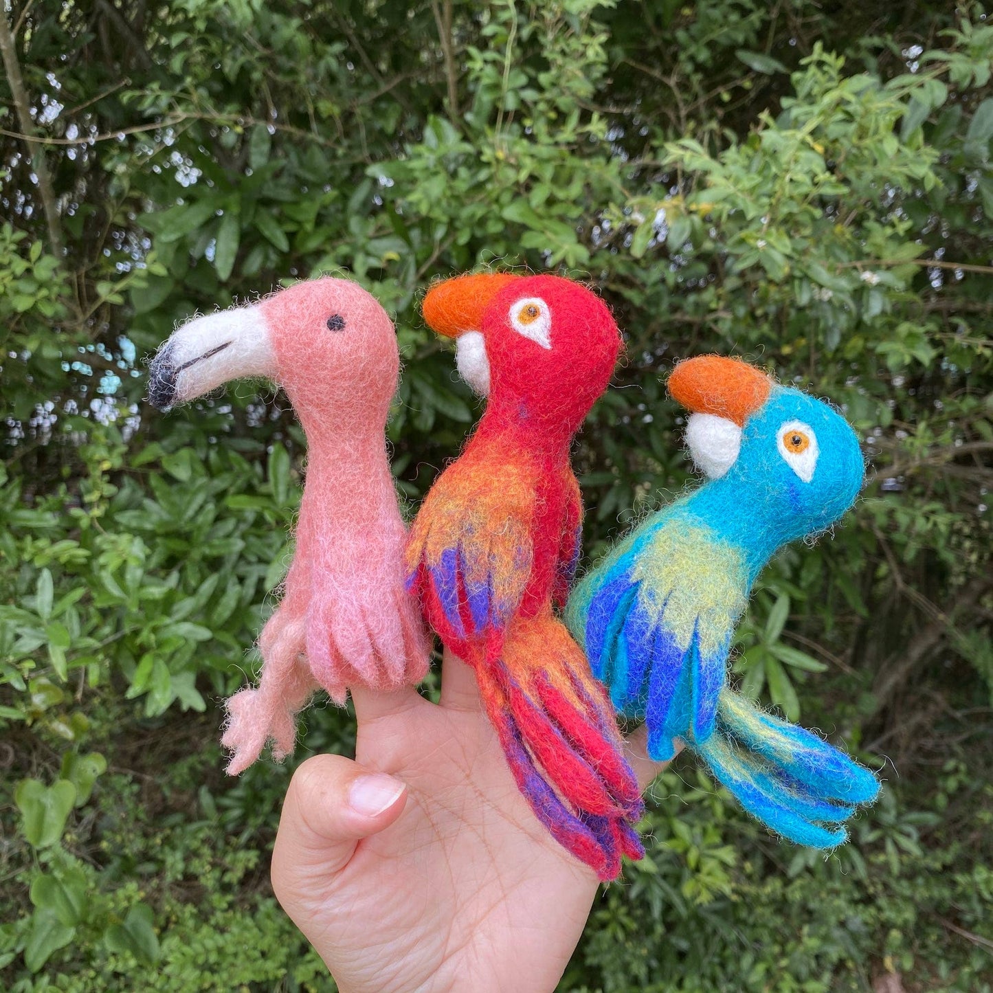 Felt Flamingo Finger Puppet
