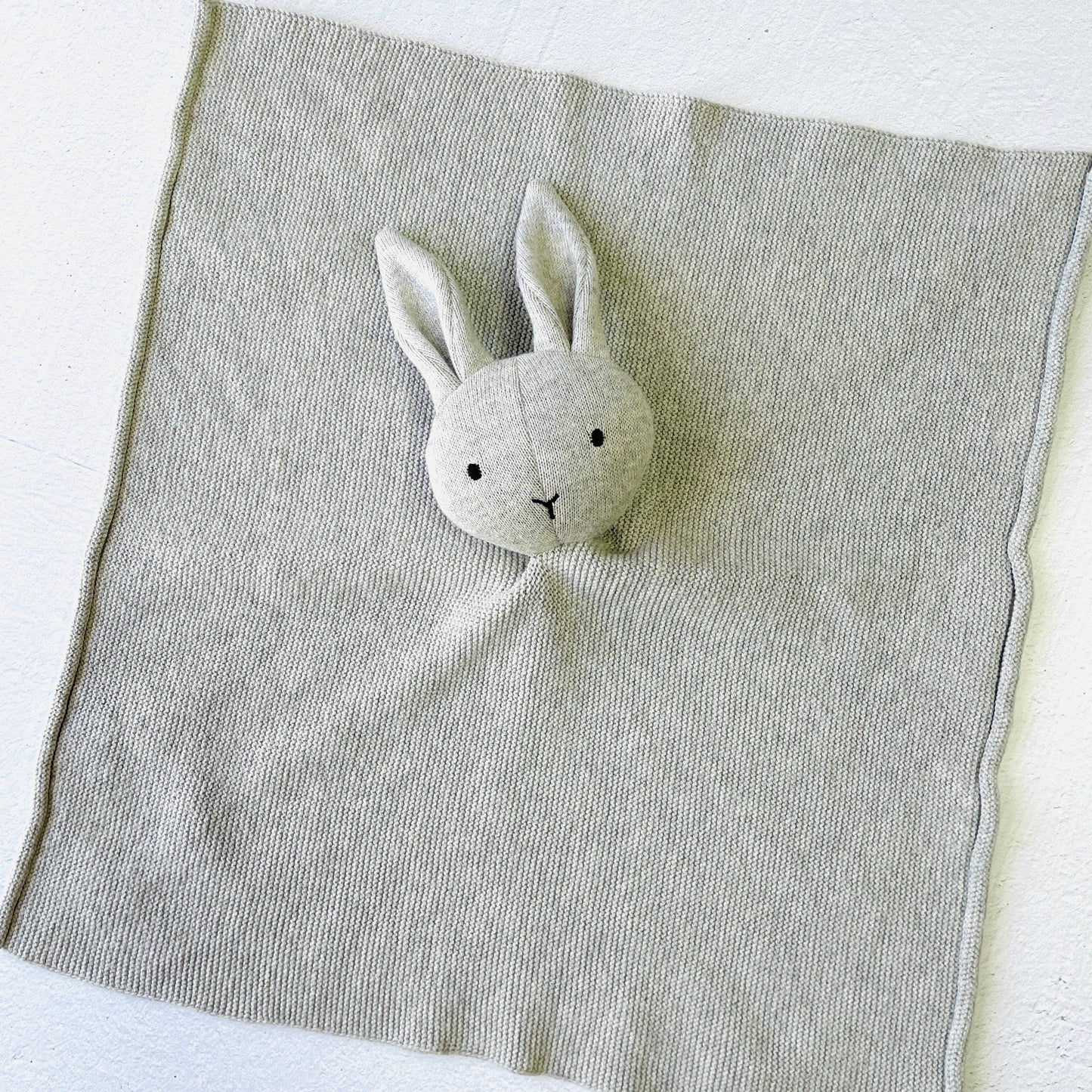 Bunny -Organic Baby Lovey Security Knit Blanket Cuddle Cloth