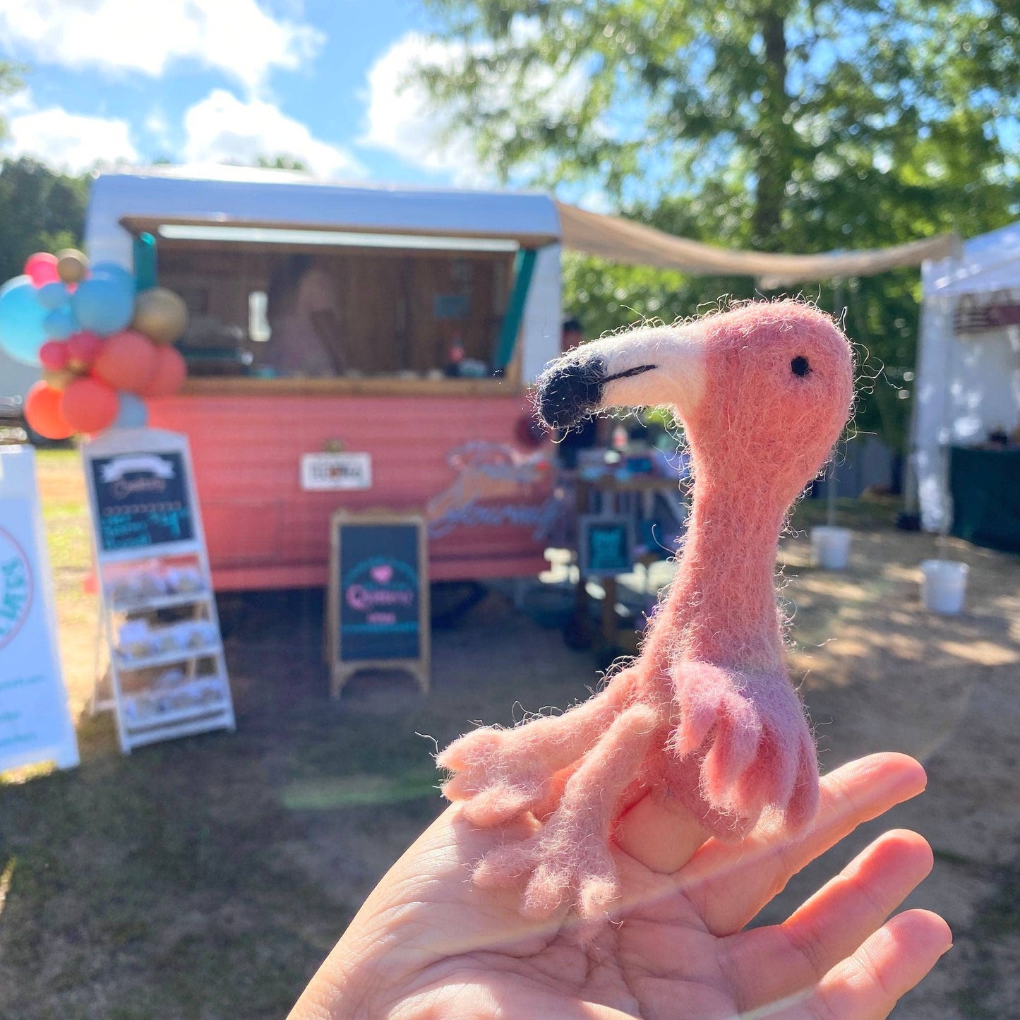 Felt Flamingo Finger Puppet