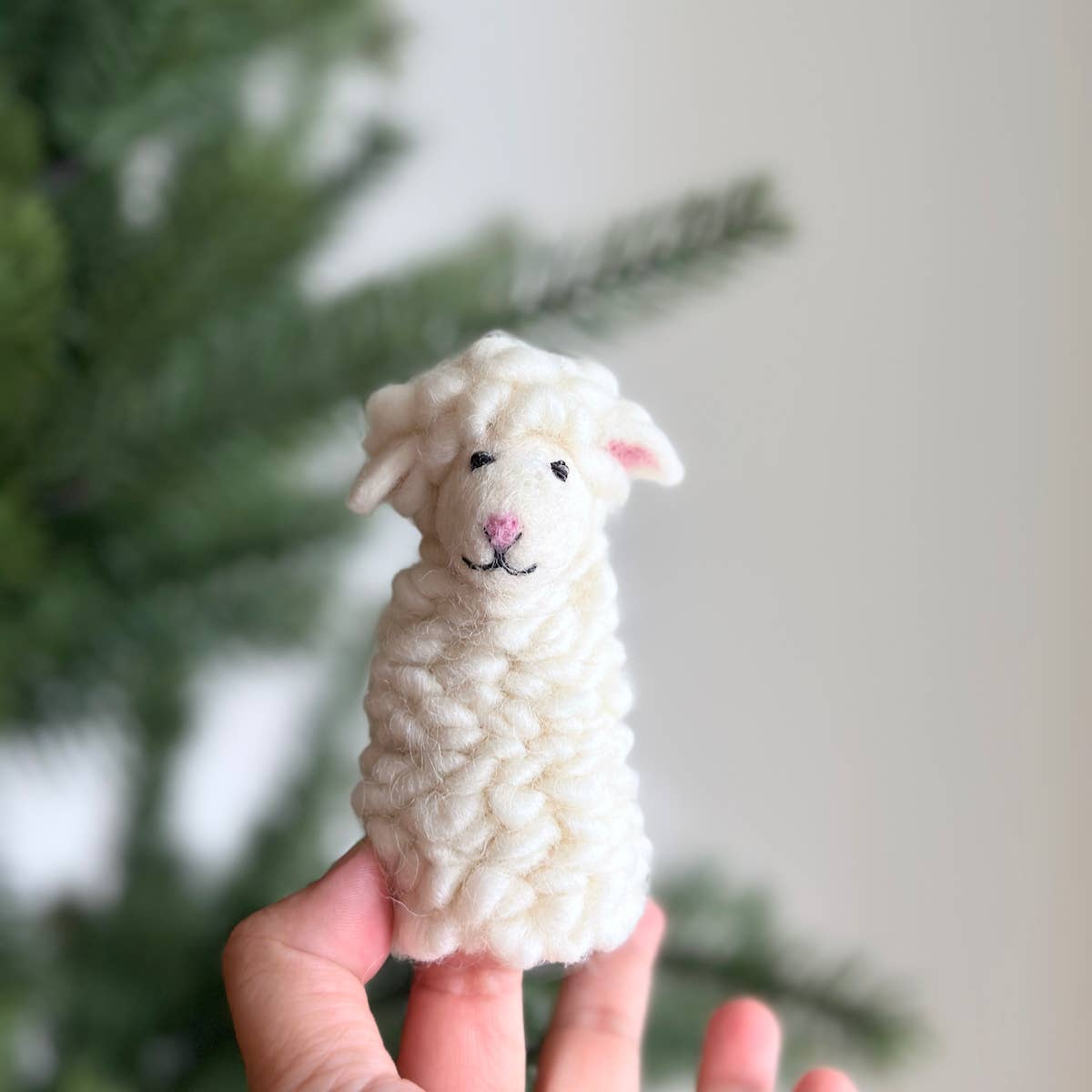 Felt Fluffy Sheep Finger Puppet