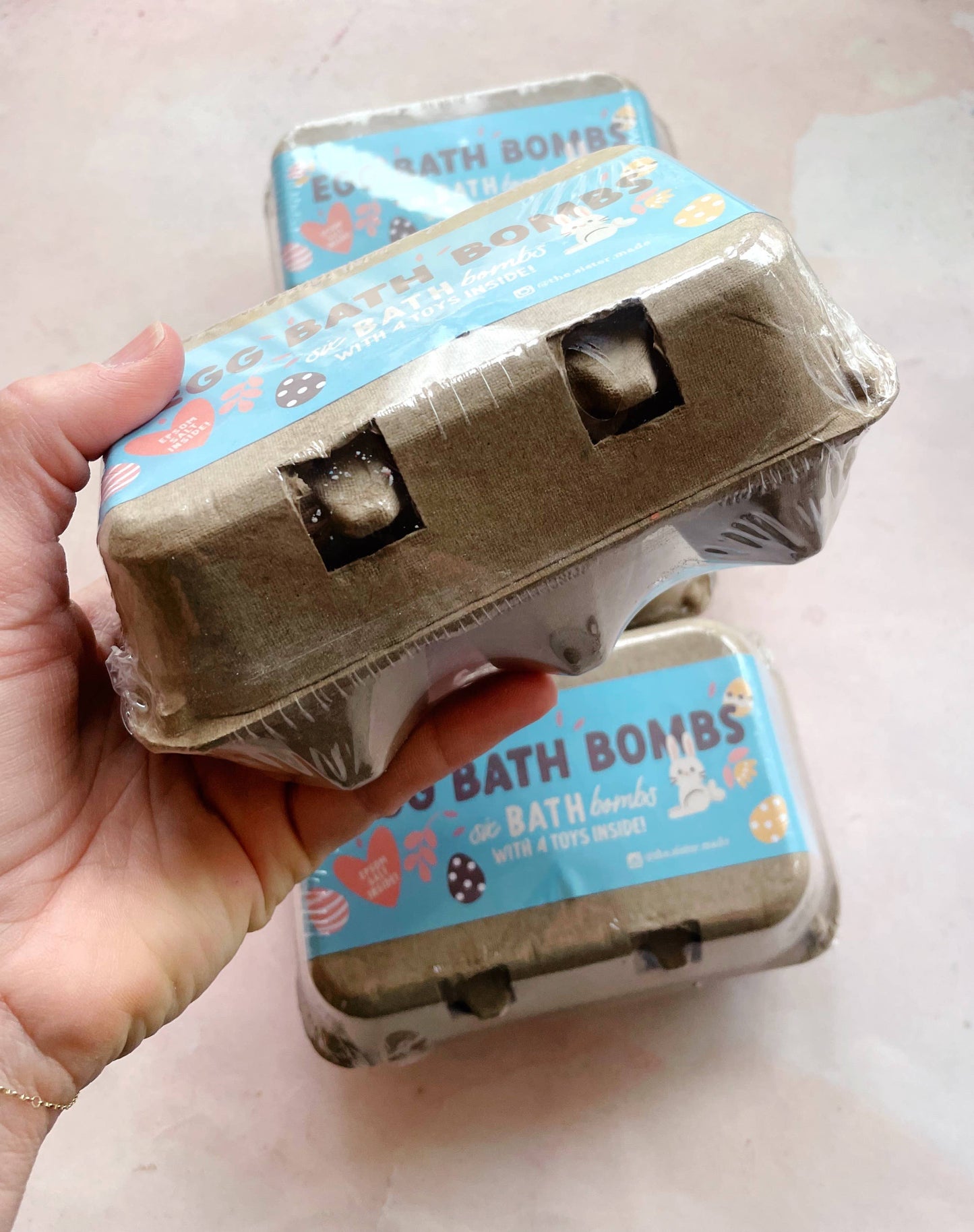 Easter Egg Bath Bomb - 6 pack - with hidden toys