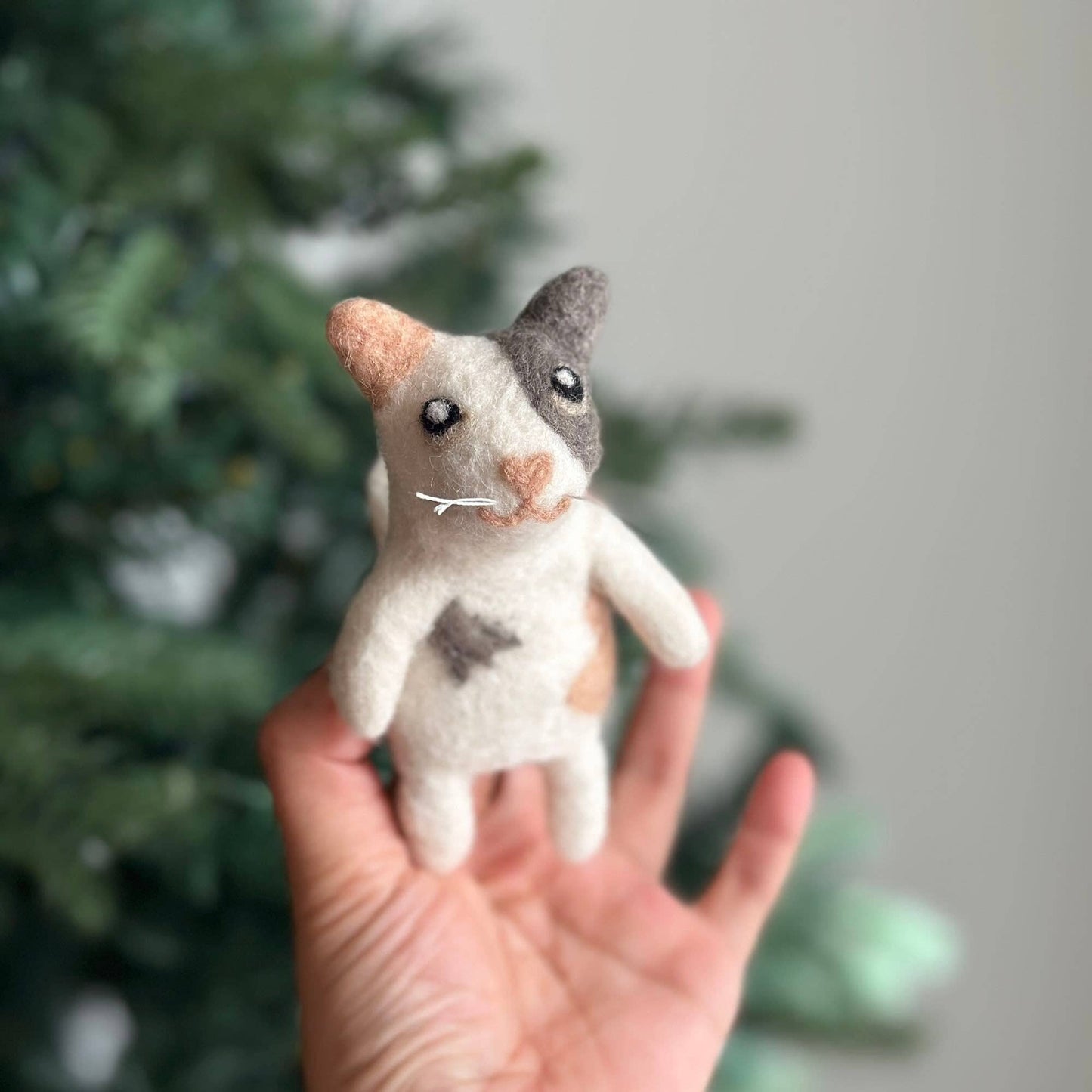 Felt Calico Cat Finger Puppet