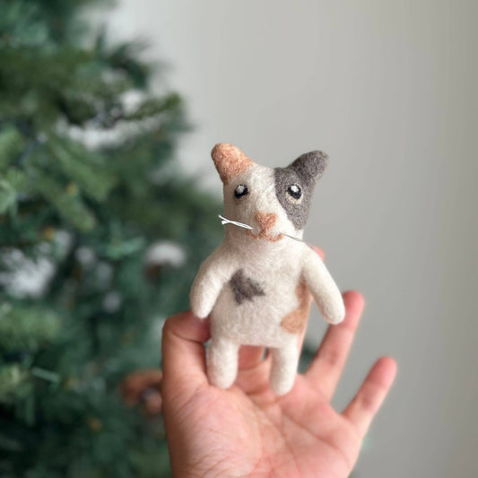 Felt Calico Cat Finger Puppet