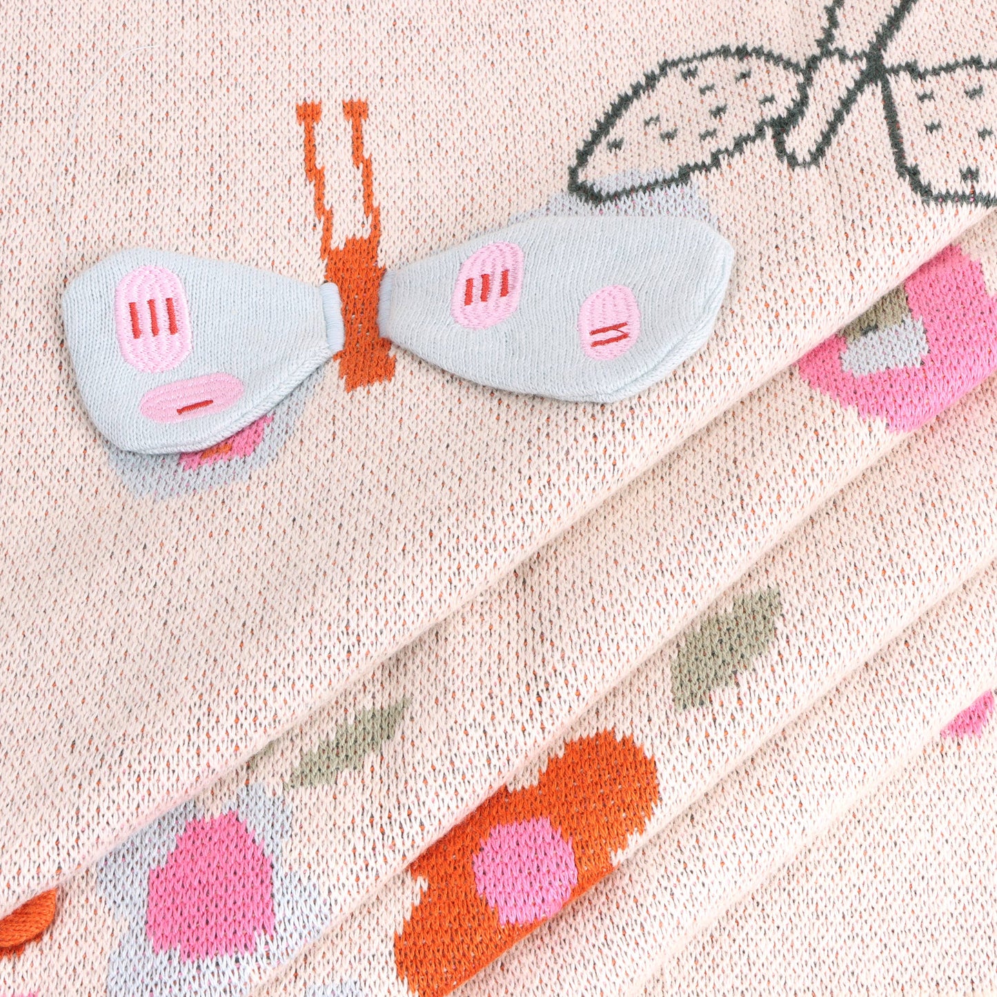 Butterfly 3D - Organic Cotton Jacquard Knit Baby Blanket