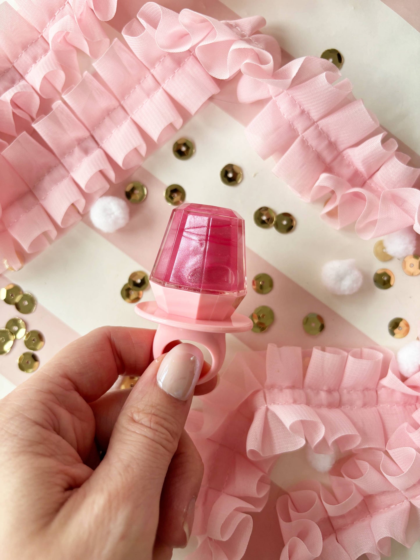 Cool Pink Ring Pop Lip Gloss - Watermelon