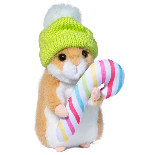 Hamster w/Winter Hat & Candy Cane