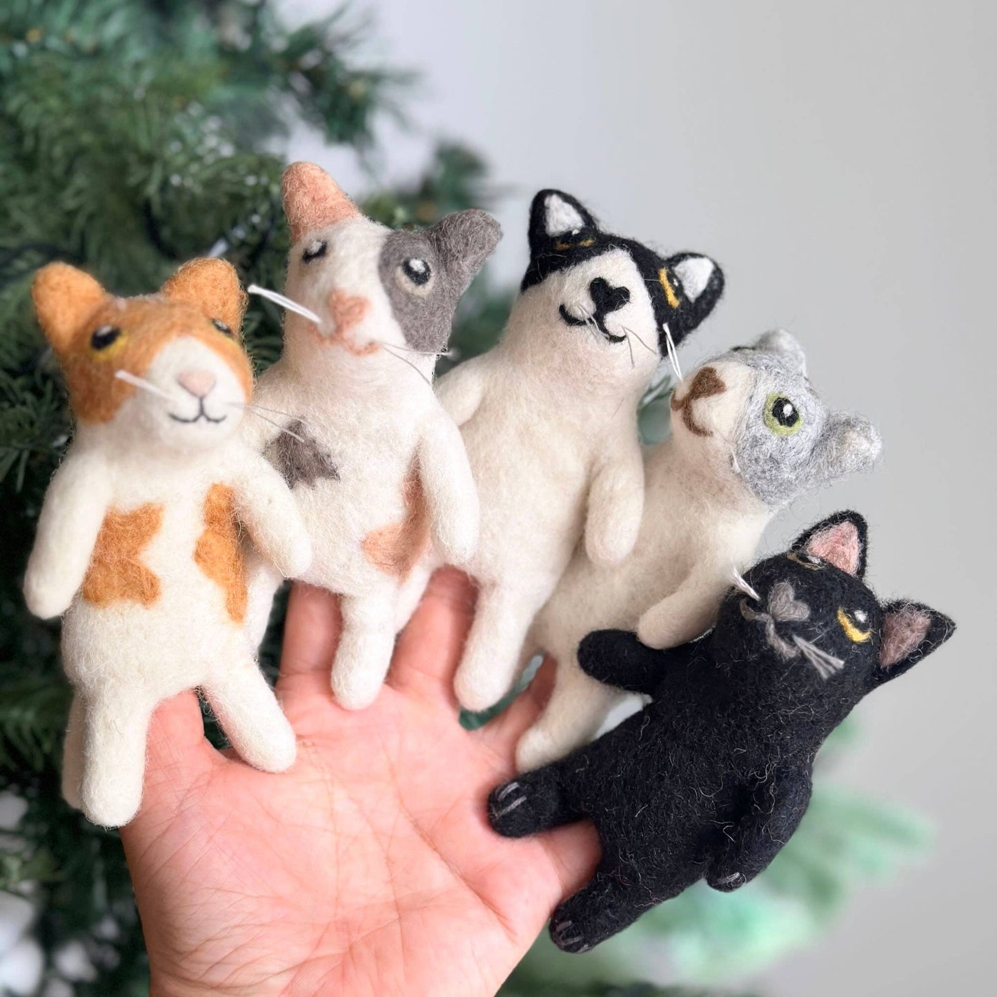 Felt Calico Cat Finger Puppet