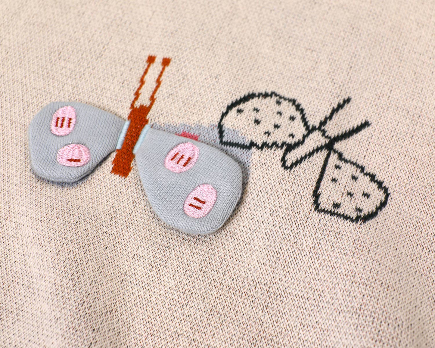 Butterfly 3D - Organic Cotton Jacquard Knit Baby Blanket