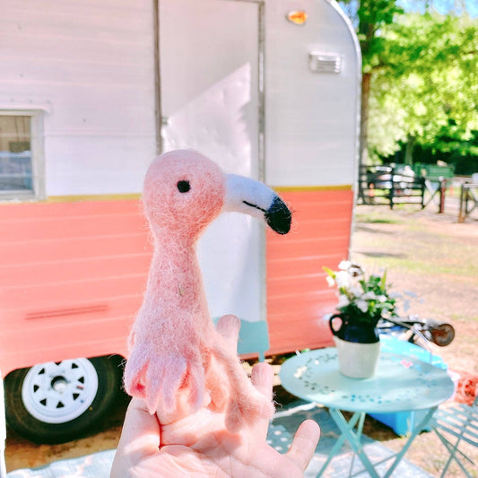 Felt Flamingo Finger Puppet
