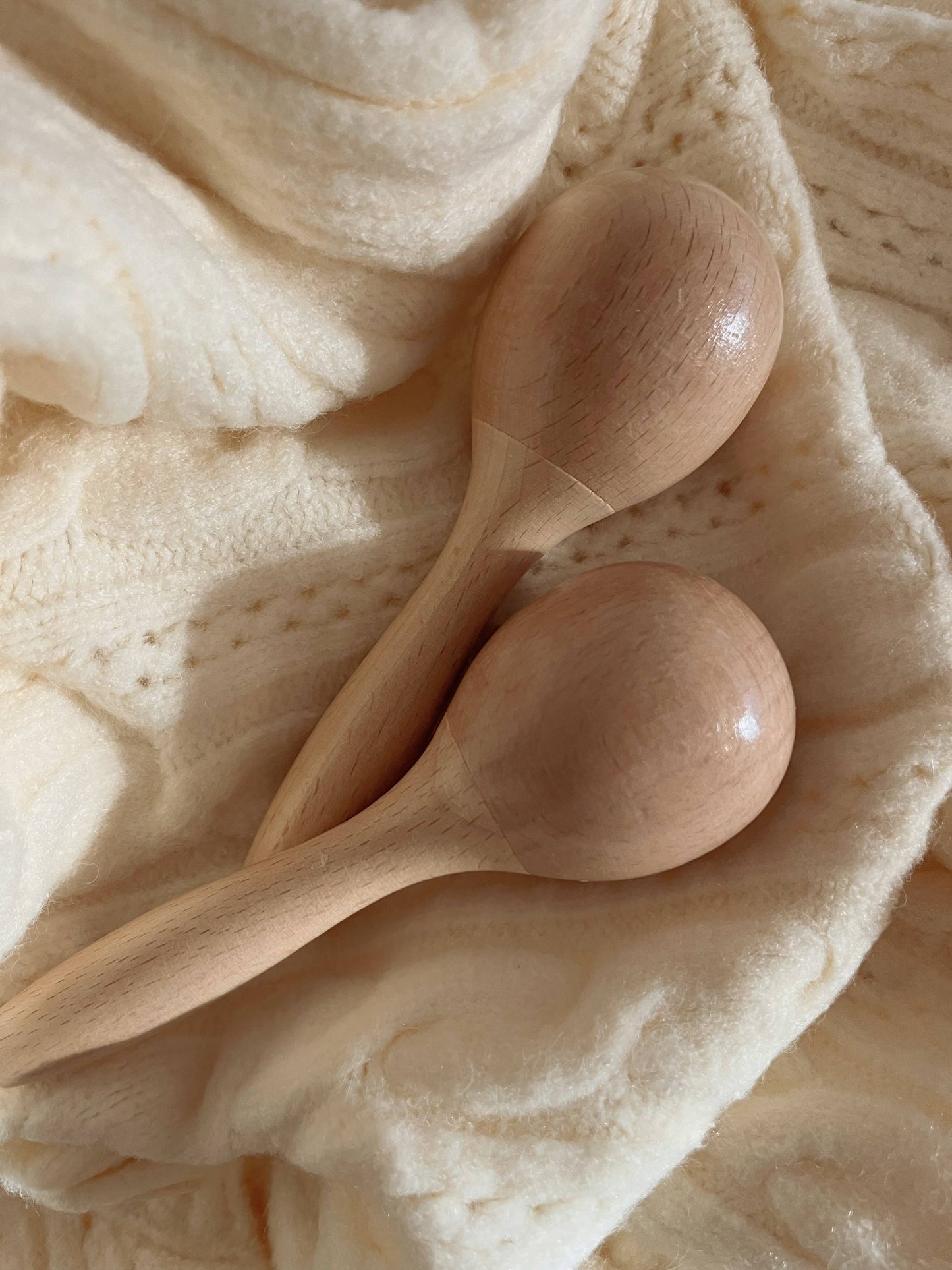 Handmade Wooden Maracas for Kids Musical Toy Baby Rattle