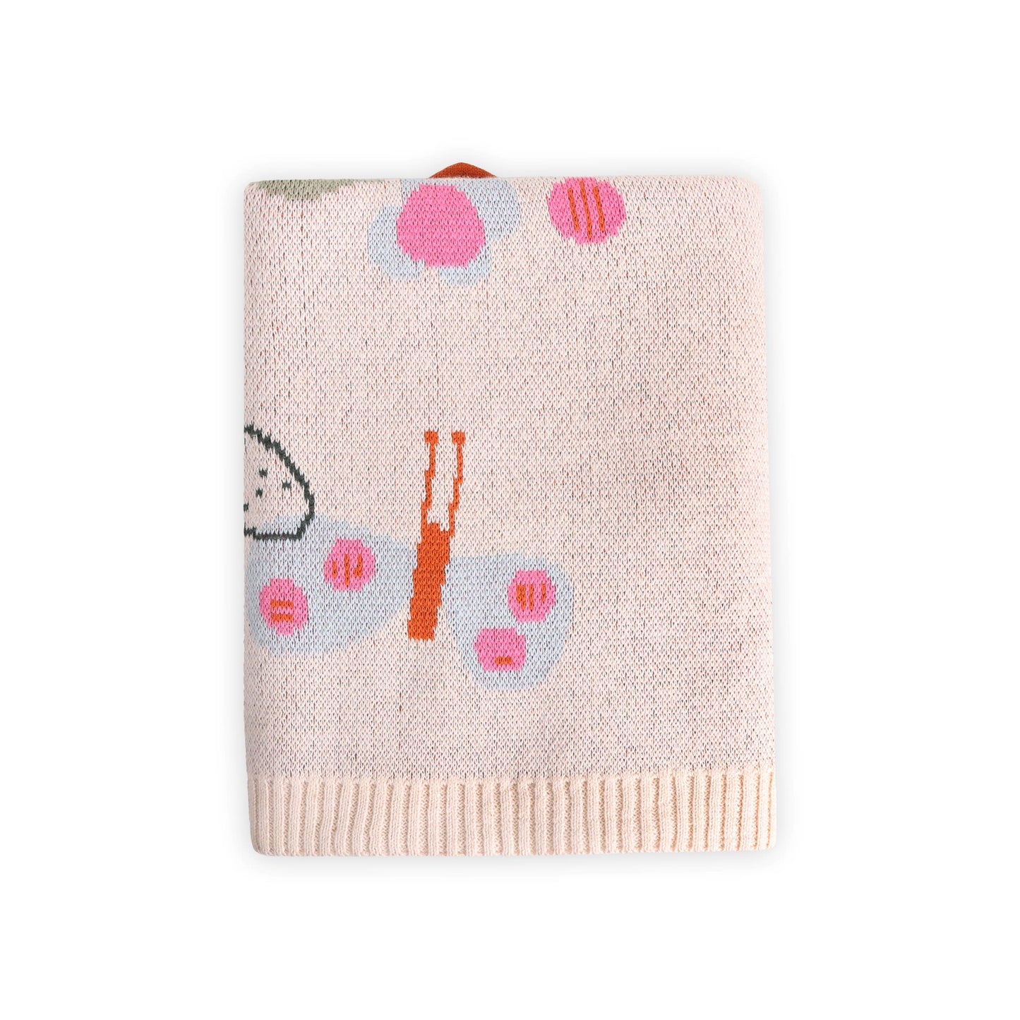 Butterfly 3D - Organic Cotton Jacquard Knit Baby Blanket