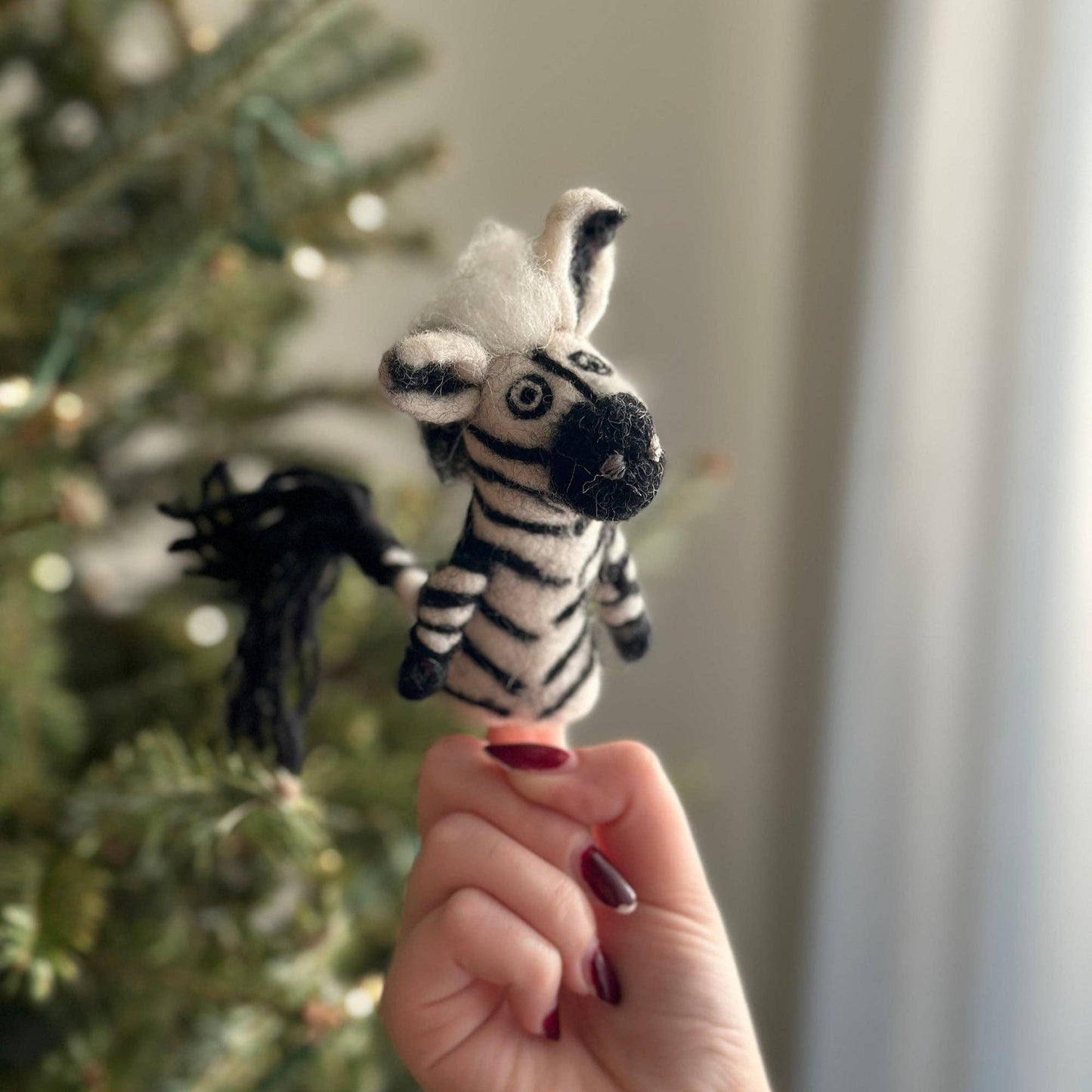 Felt Zebra Finger Puppet