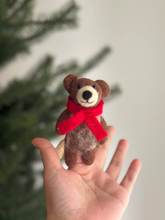 Felt Honey Bear Finger Puppet