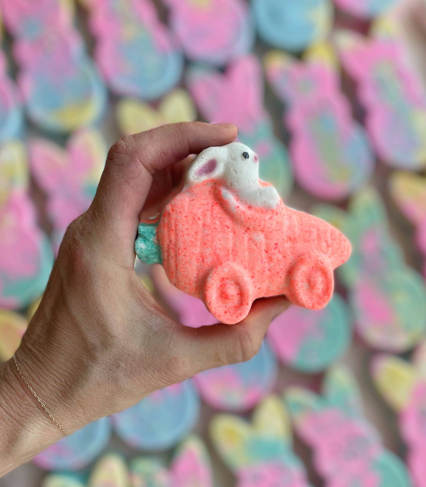 Carrot Car Bath Bomb with toy inside!