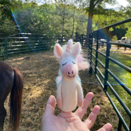 Felt Unicorn Finger Puppet