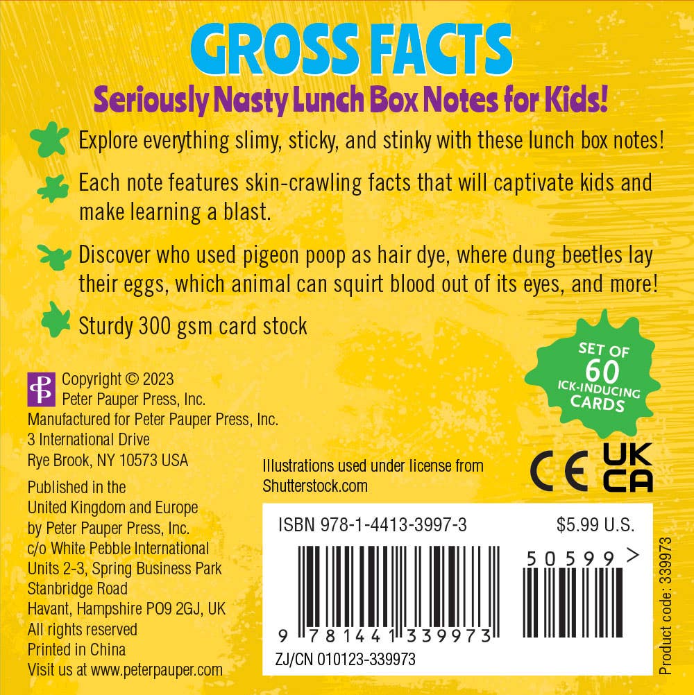 Lunch Box Notes for Kids - Gross Facts (60 cards)