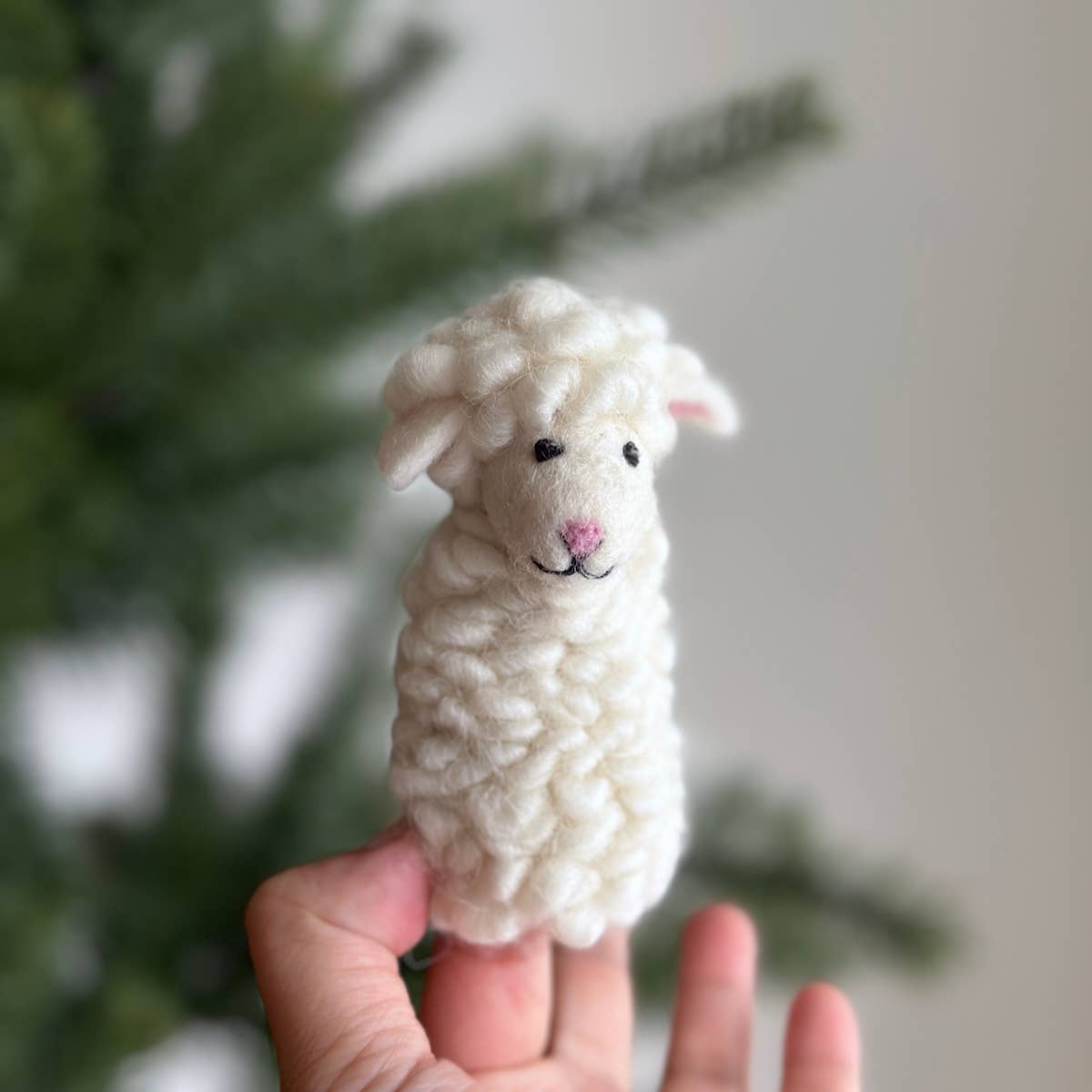 Felt Fluffy Sheep Finger Puppet
