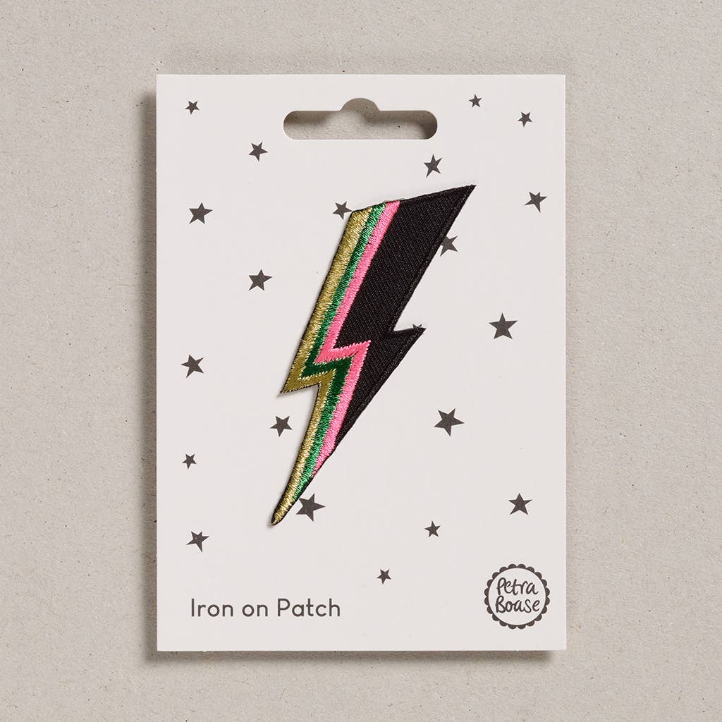 Lightening Bolt Iron on Patch