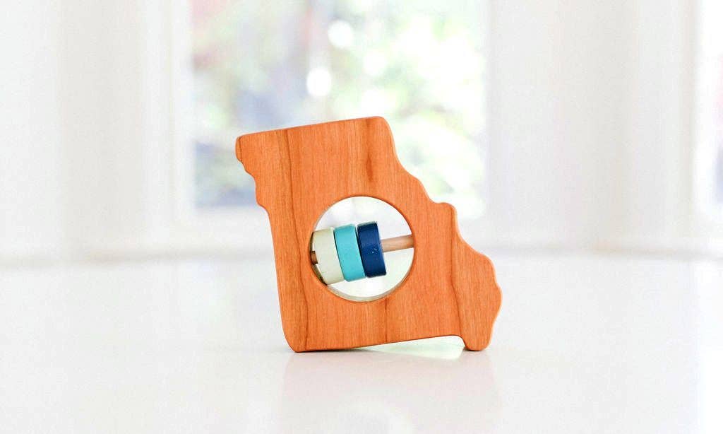 Missouri State Wooden Baby Rattle