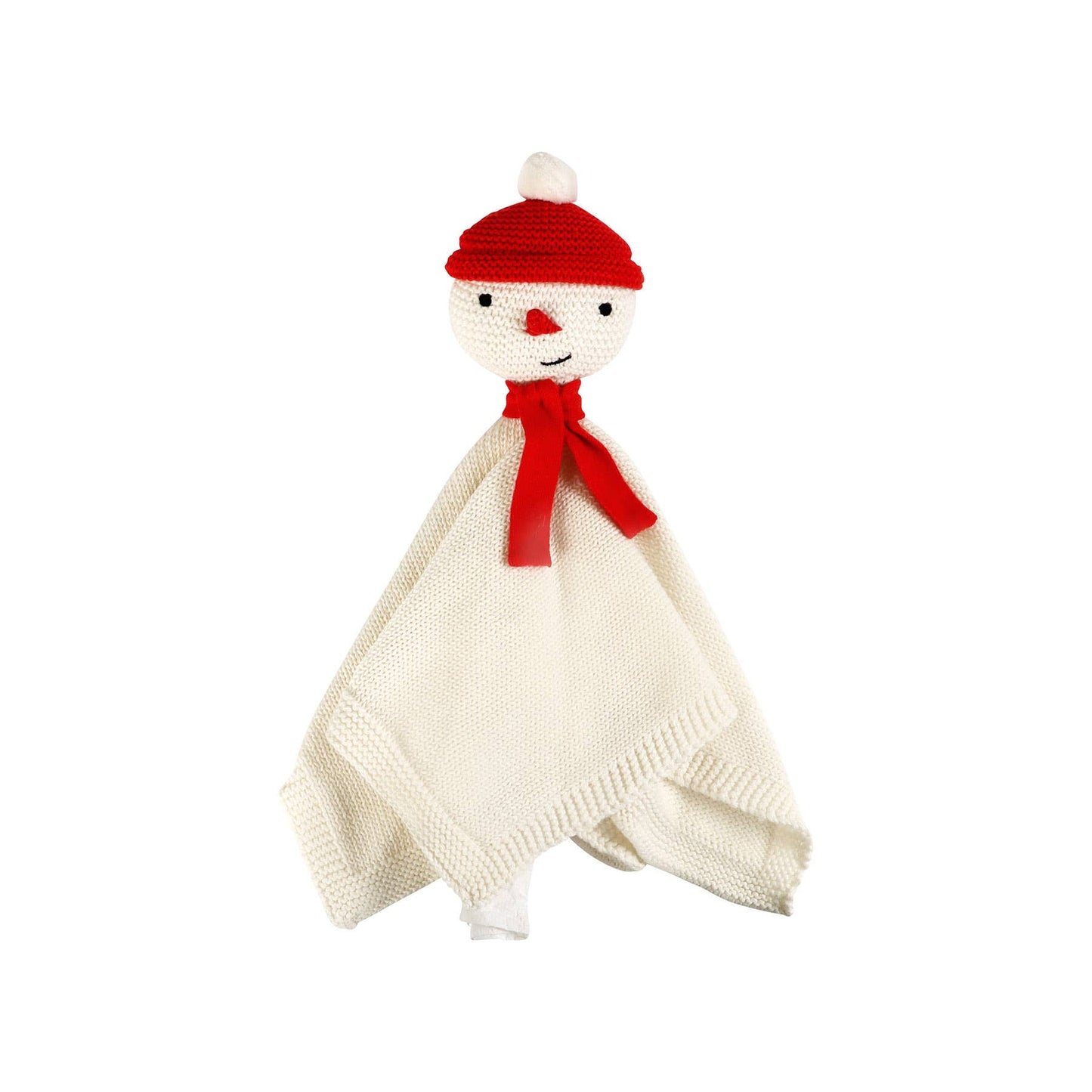 Organic Knit Snowman Lovey in White