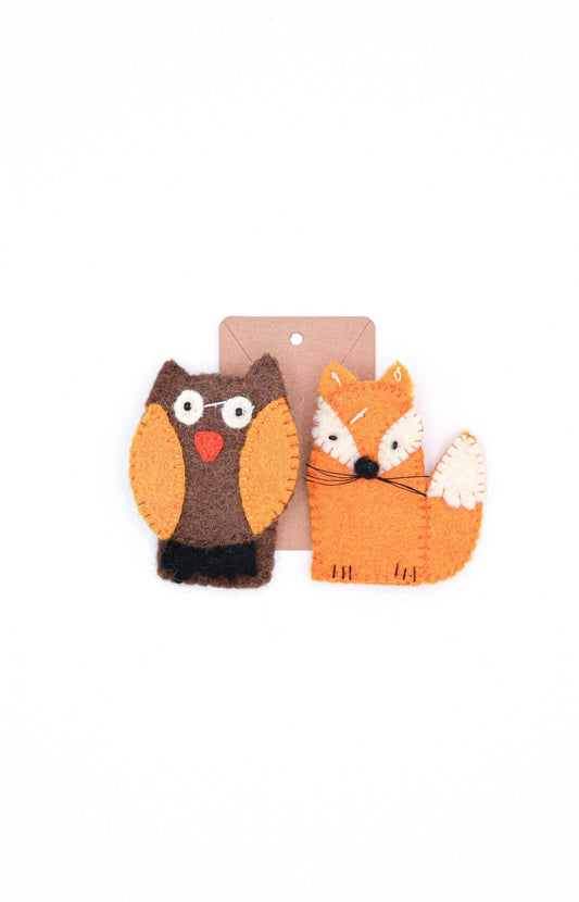 Owl and Fox Finger Puppet Set