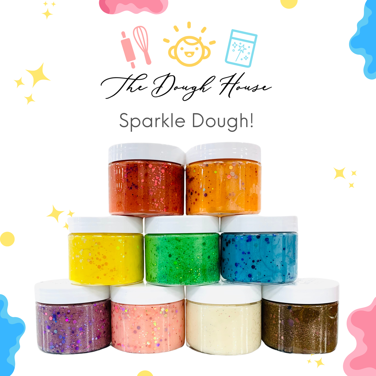 Sparkle Dough Jars - Yellow