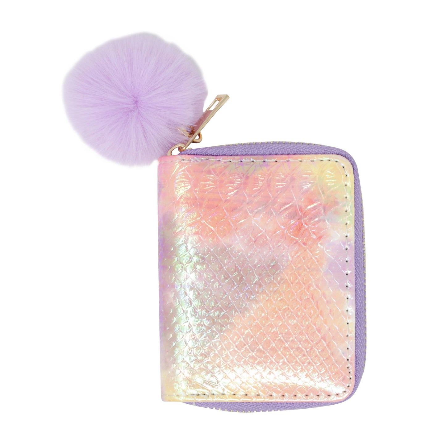 Shiny Tie Dye Mermaid Scale Wallet: Purple