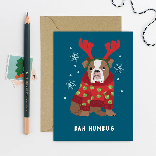 Grumpy Dog Holiday Card | Christmas Card | Seasonal Card