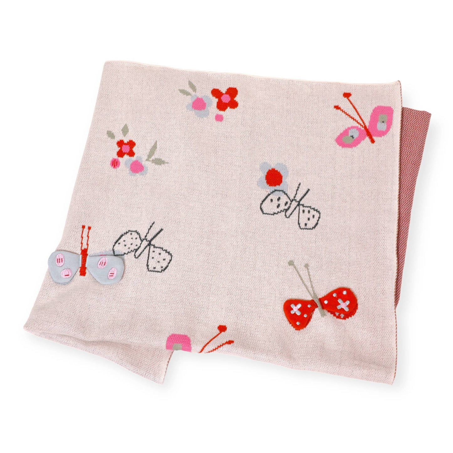 Butterfly 3D - Organic Cotton Jacquard Knit Baby Blanket