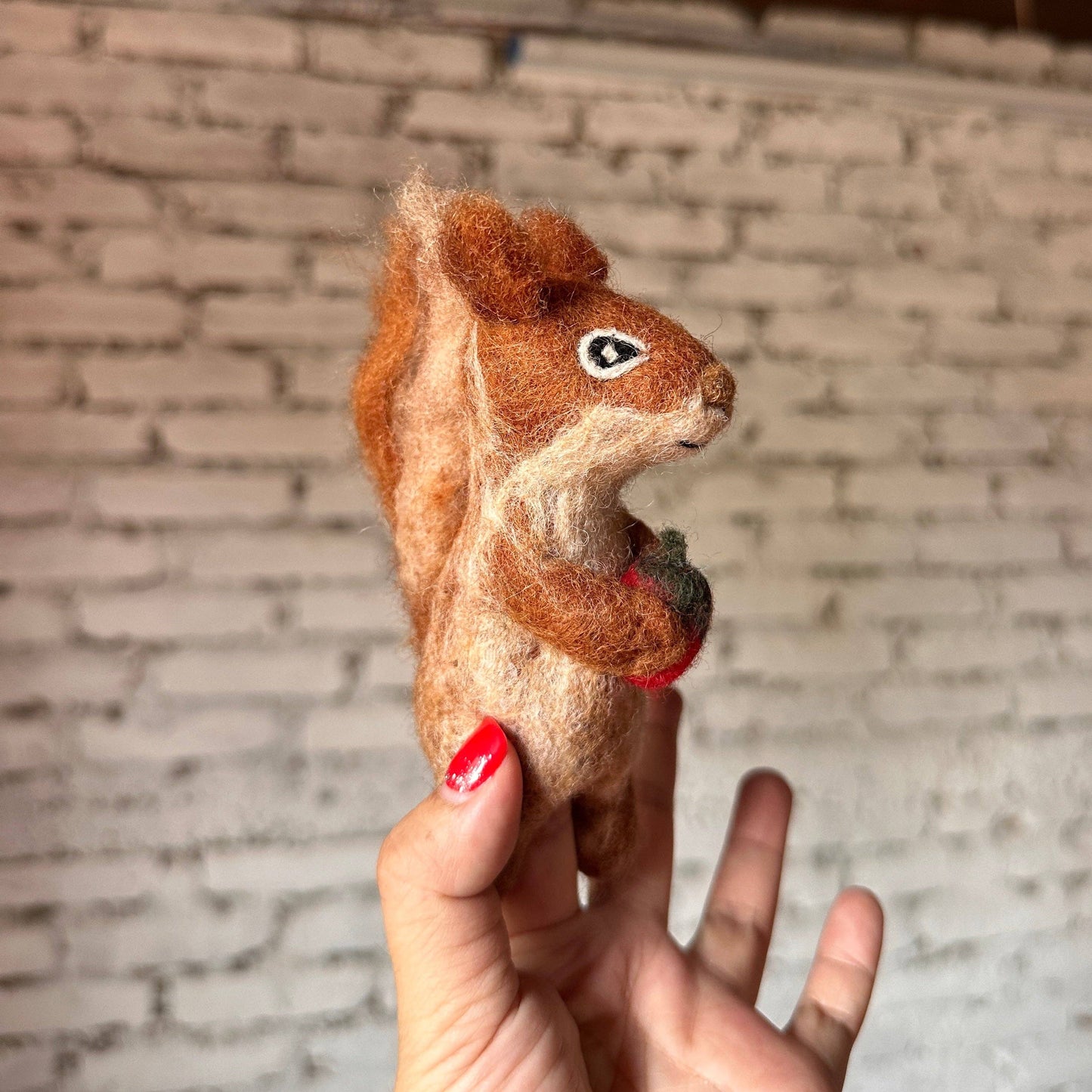 Felt Squirrel Finger Puppet