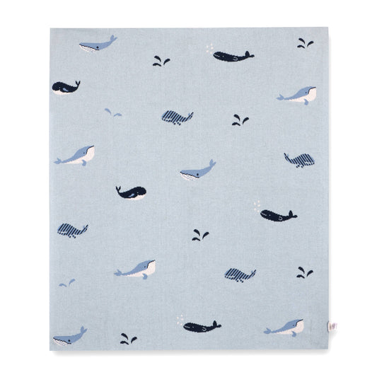 Whales - Organic Cotton Jacquard Sweater Knit Baby Blankets