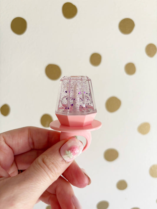 Purple Sparkle Ring Pop Lip Gloss