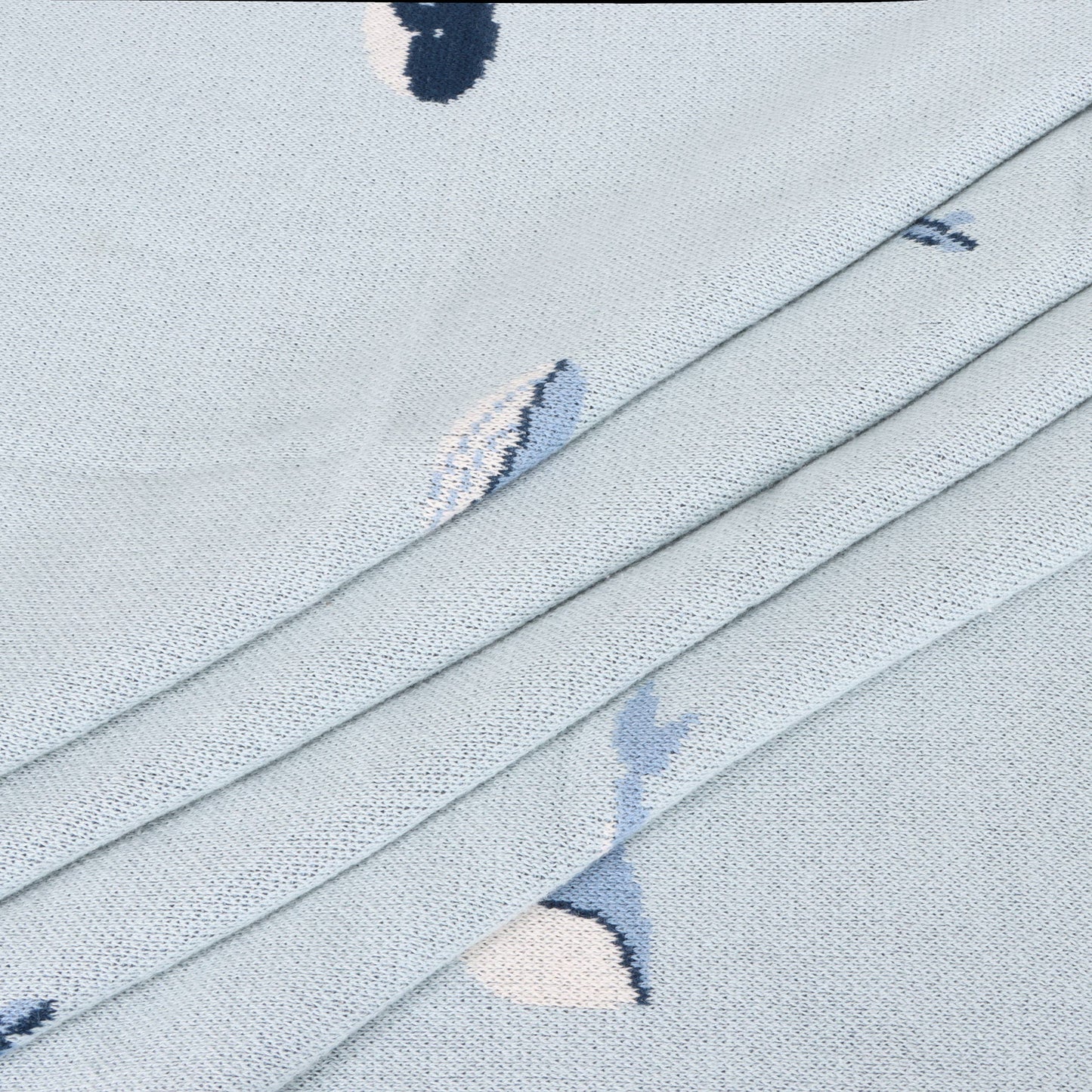 Whales - Organic Cotton Jacquard Sweater Knit Baby Blankets