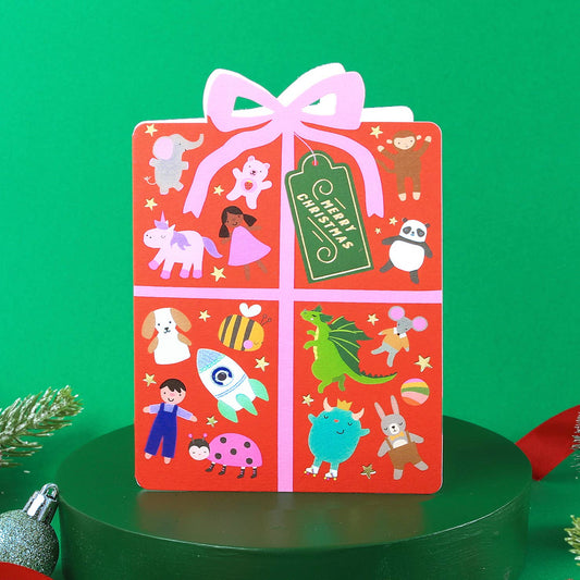 Joyful Holiday Present Christmas Card | Holiday Card