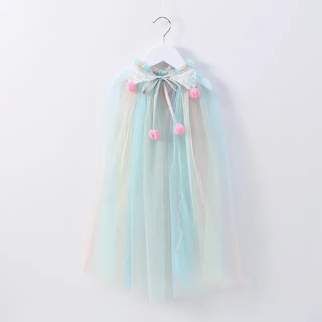 Pastel Rainbow Sparkle Cape - Short