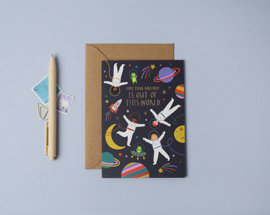Space Birthday Card | Kids Card | Childrens Card