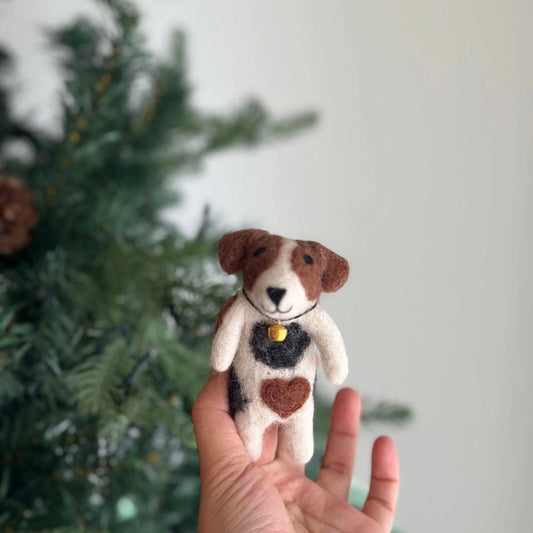 Felt Jack Russell Terrier Finger Puppet