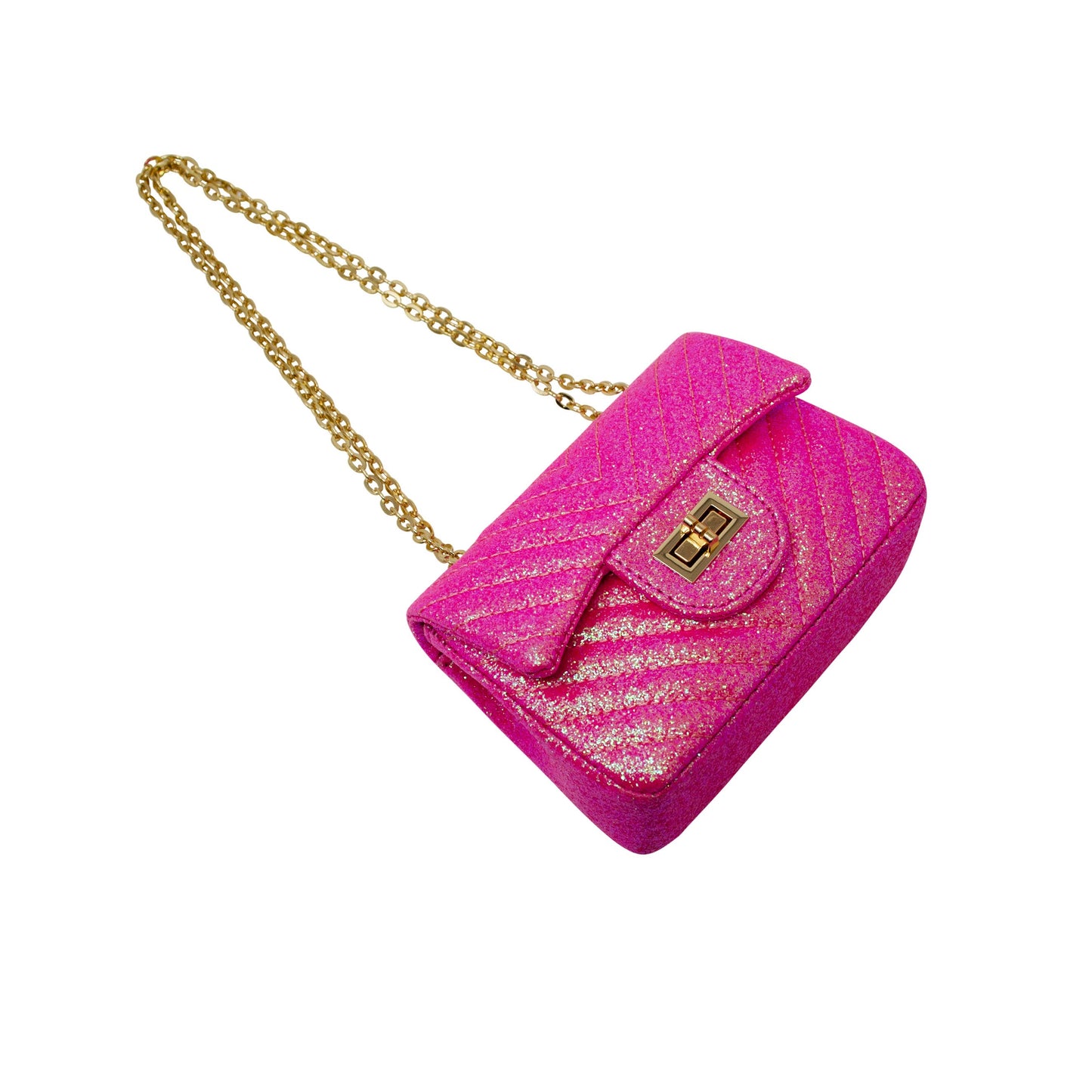 Classic Glitter Wave Handbag: Hot Pink