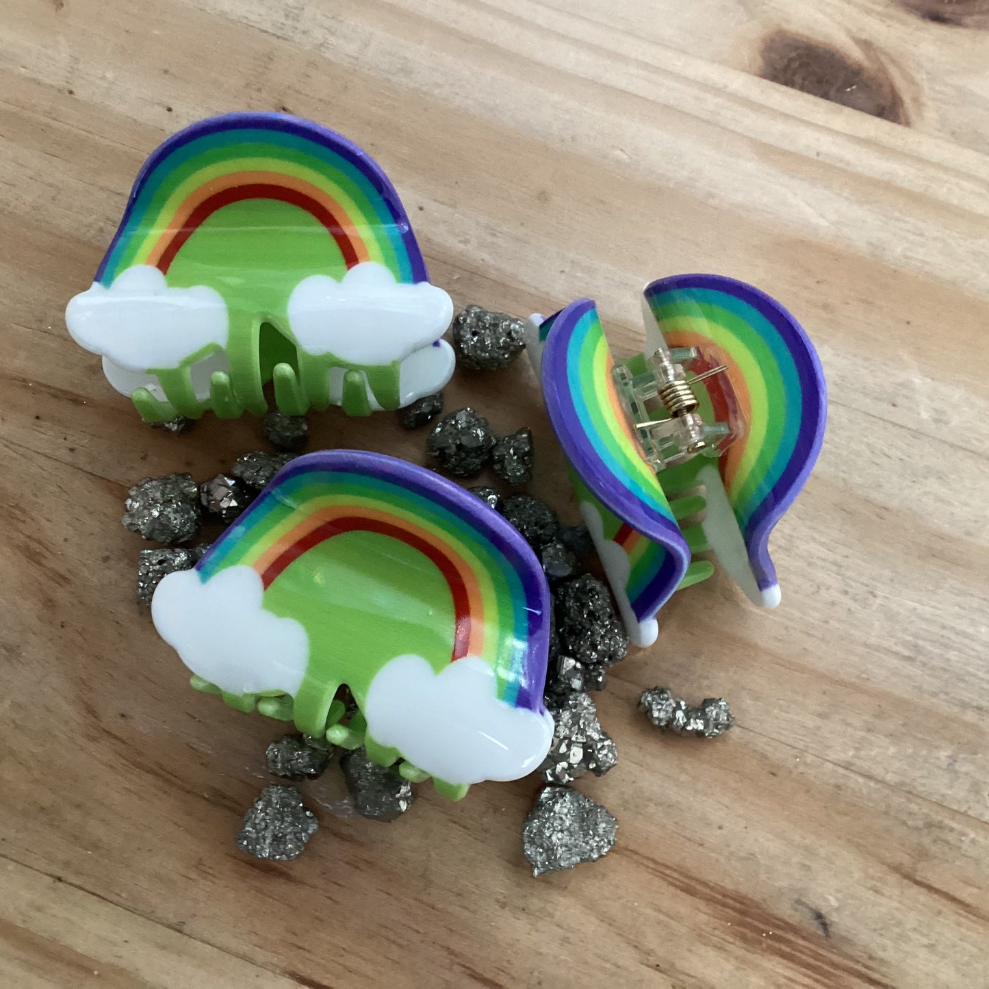 Rainbow hair claw clip