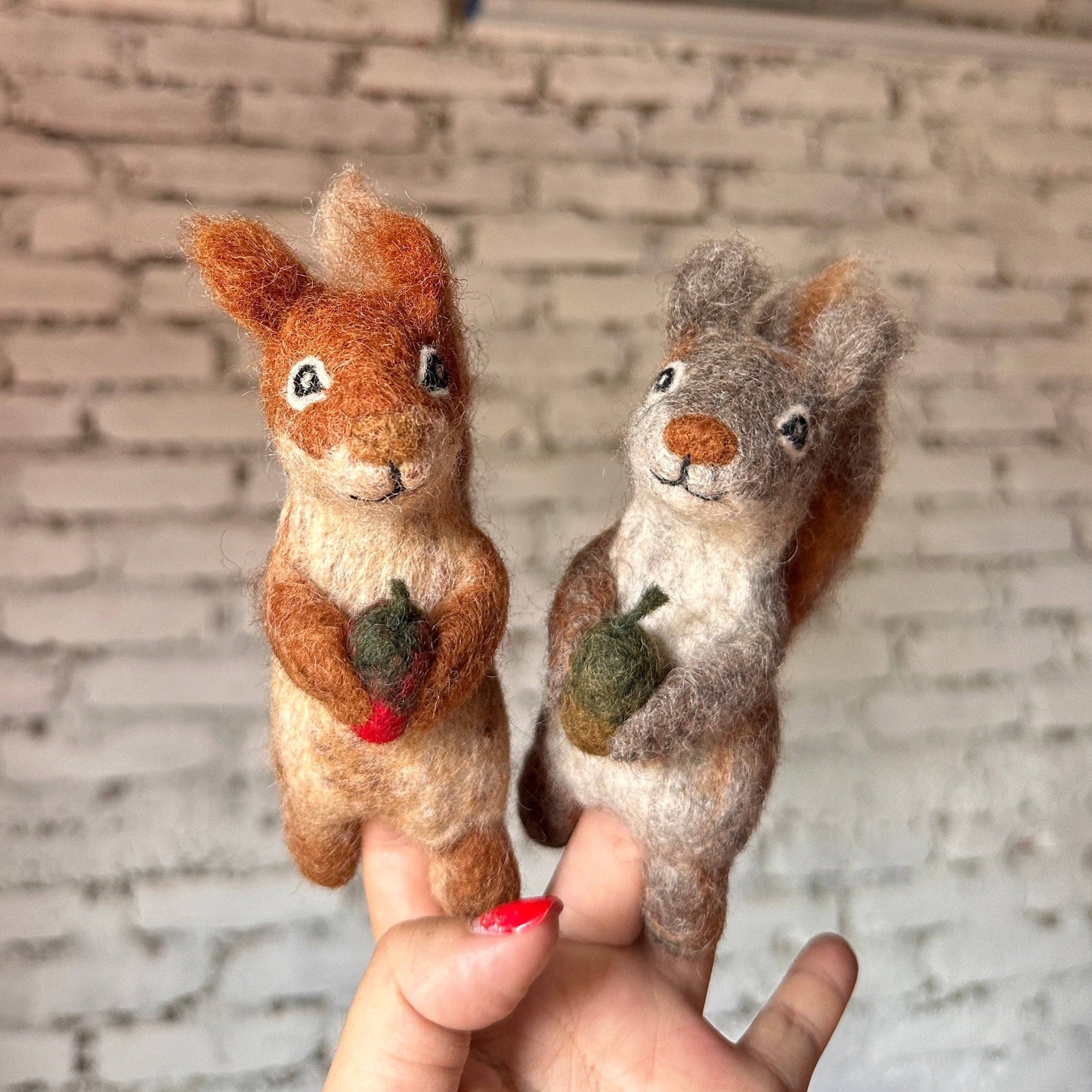 Felt Squirrel Finger Puppet