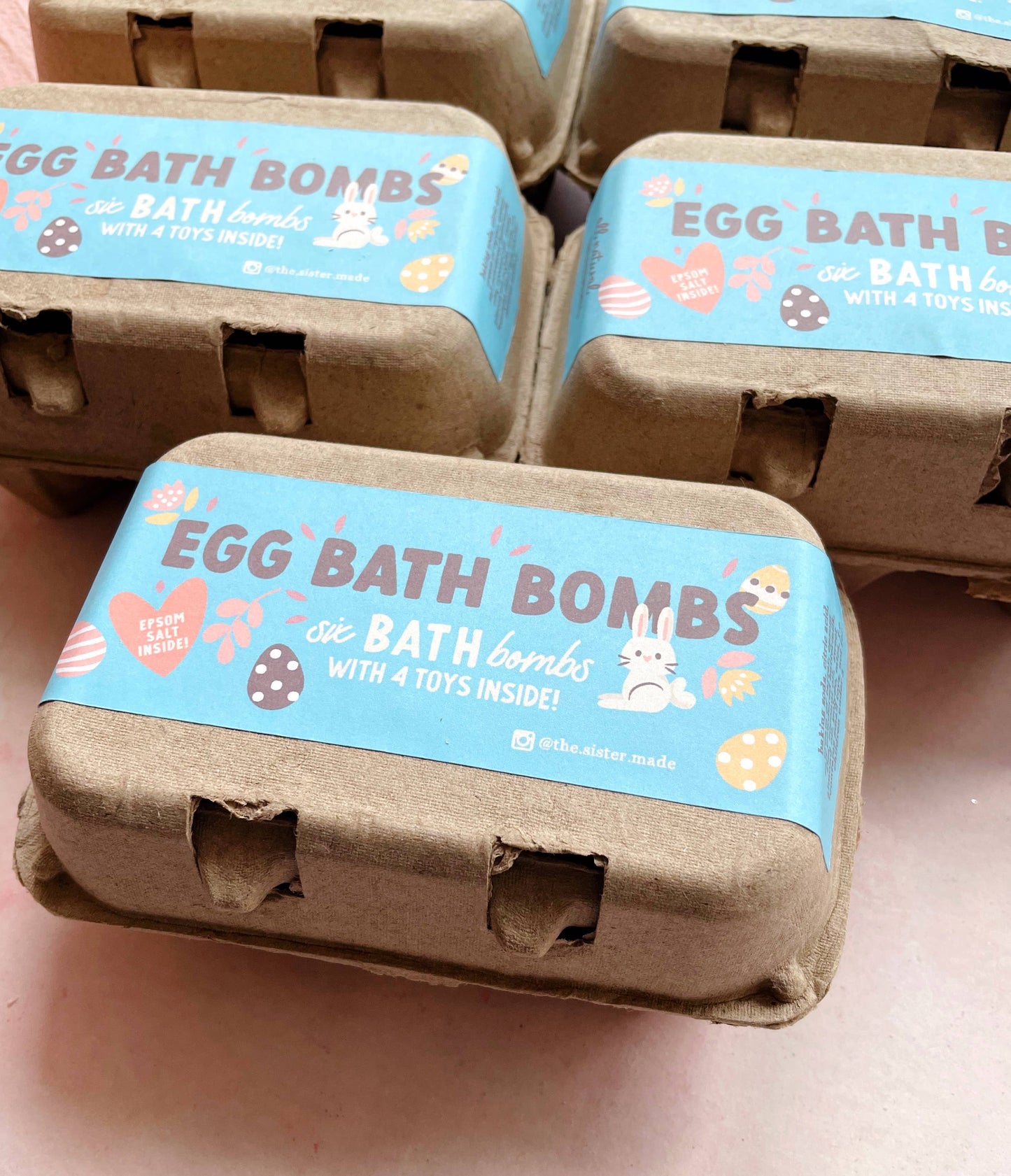 Easter Egg Bath Bomb - 6 pack - with hidden toys