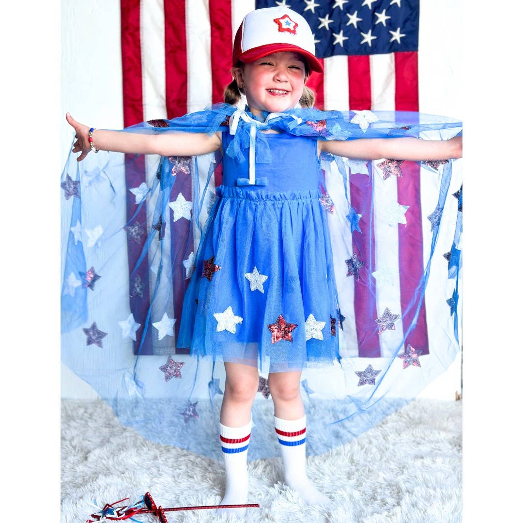 Patriotic Star Cape - Dress Up Cape - Kids 4th of July Cape