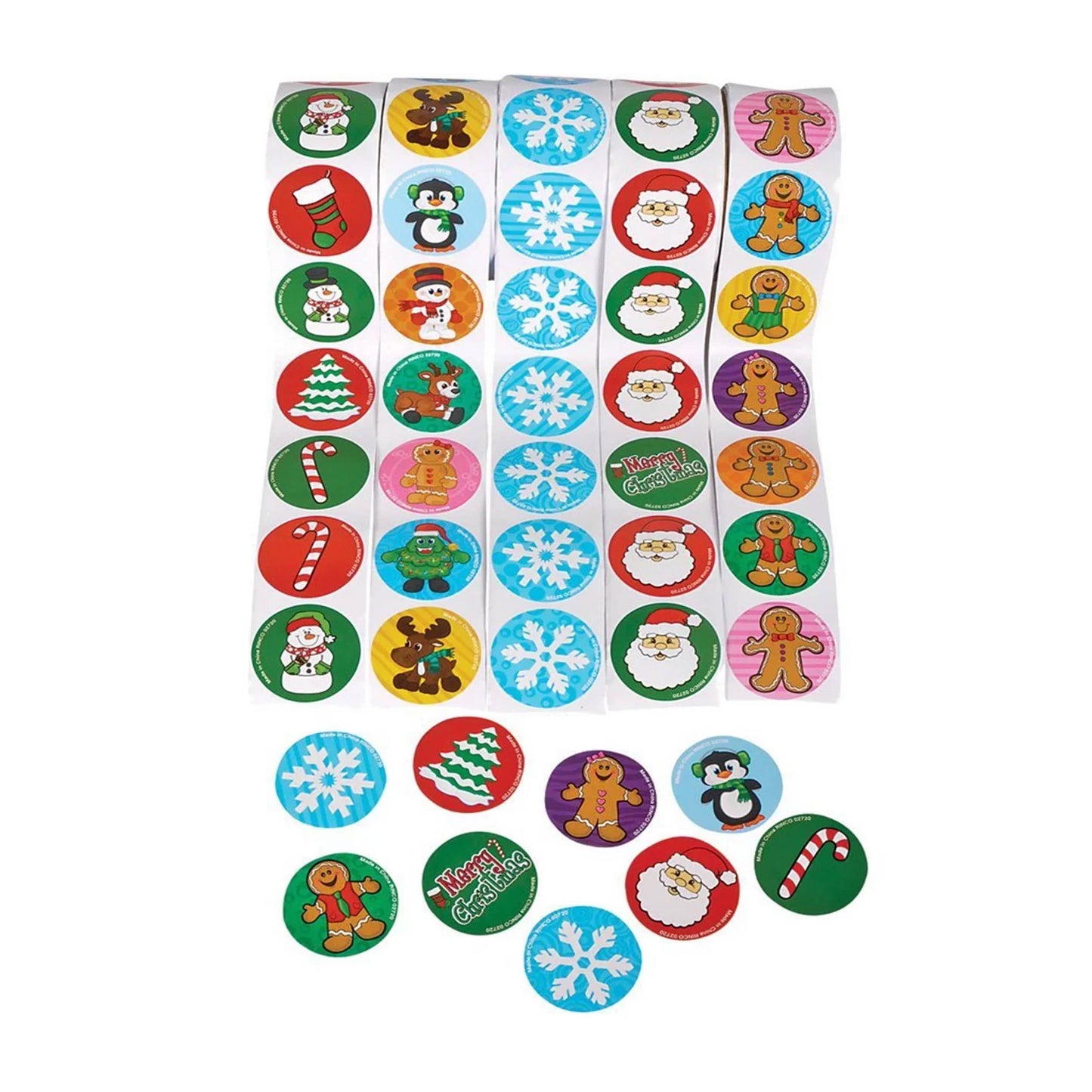 Christmas Holiday Sticky Sticker Roll- Assorted