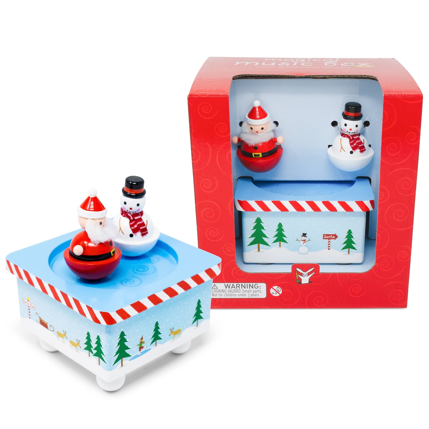 Dancing Santa & Frosty Christmas Music Box