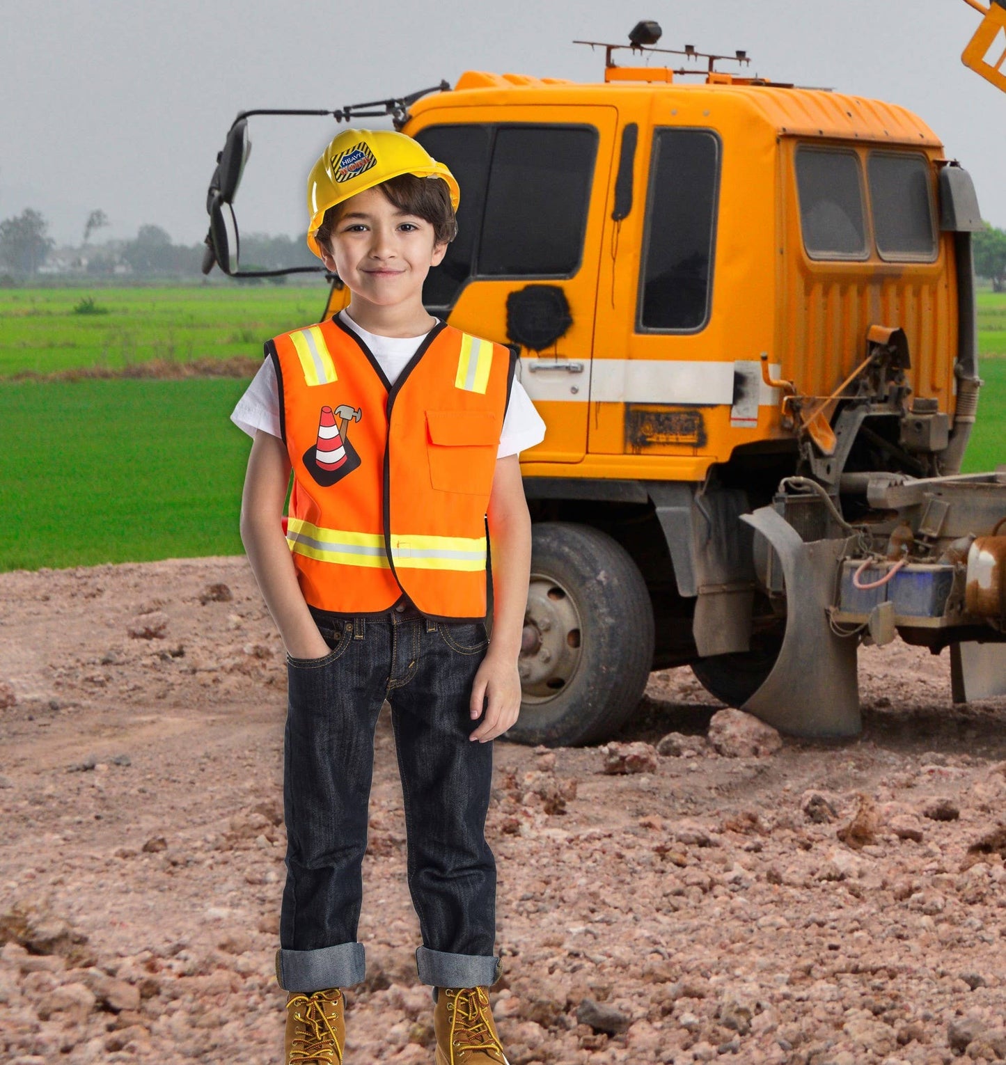 Construction Worker Role Play Costume Set - Kids